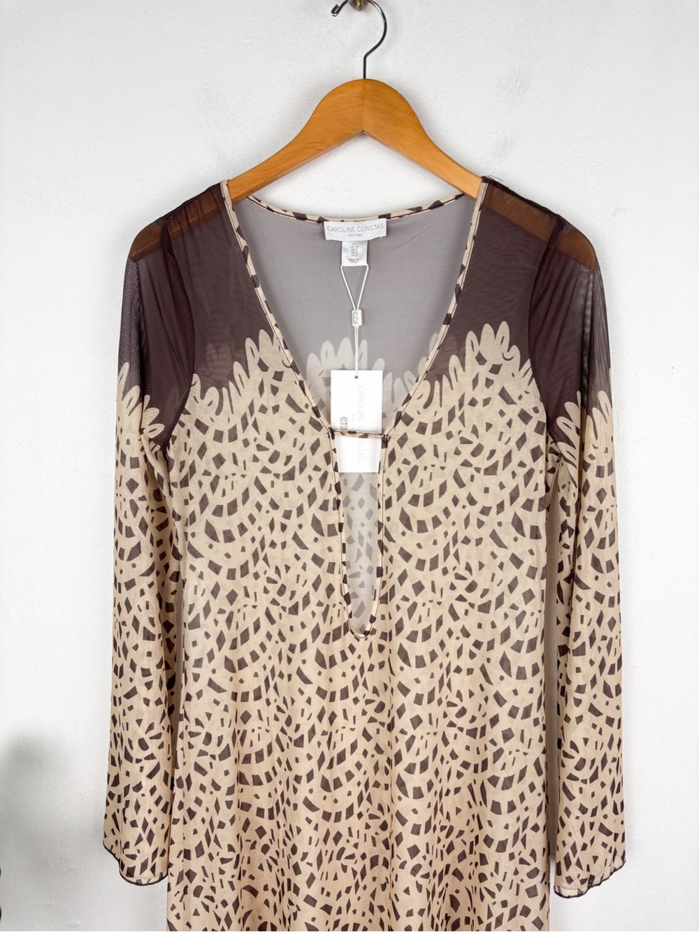 NWT Caroline Constas Mesh Maxi Swim Coverup Sz S - Picture 5 of 7